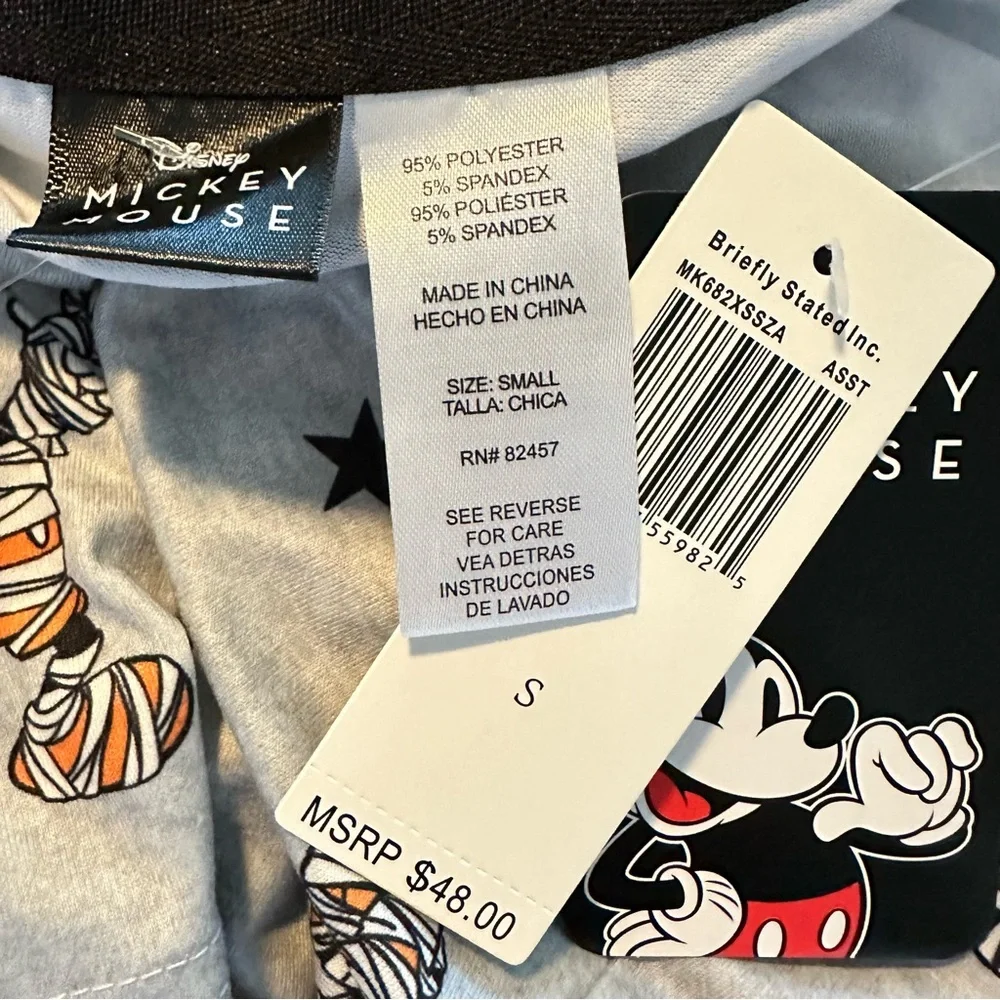 Disney Mickey Mouse Minnie Halloween Pajama Set Short‎ & Tee Women’s Size Small - Picture 9 of 9
